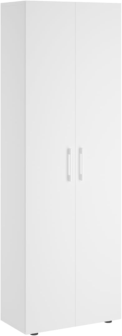 Bellamio Apol Besenschrank 60 cm breit, Weiß, Staubsaugerfach, Stauraum