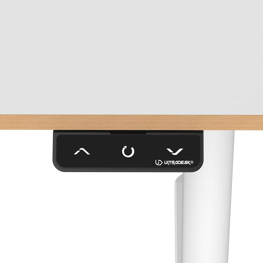 ULTRADESK - Pulsar Kinderschreibtisch Höhenverstellbar - Höhenverstellbarer Schreibtisch - 120x60x55-81cm - Computertisch für 2 Monitore - für Kinderzimmer, Jugendzimmer - Weiß
