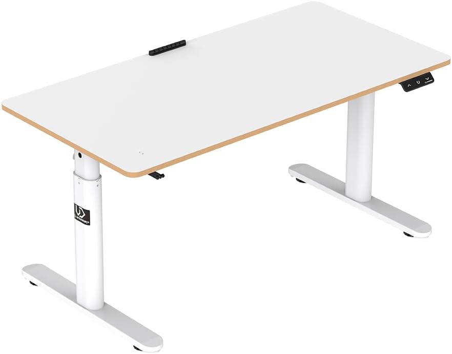 ULTRADESK - Pulsar Kinderschreibtisch Höhenverstellbar - Höhenverstellbarer Schreibtisch - 120x60x55-81cm - Computertisch für 2 Monitore - für Kinderzimmer, Jugendzimmer - Weiß