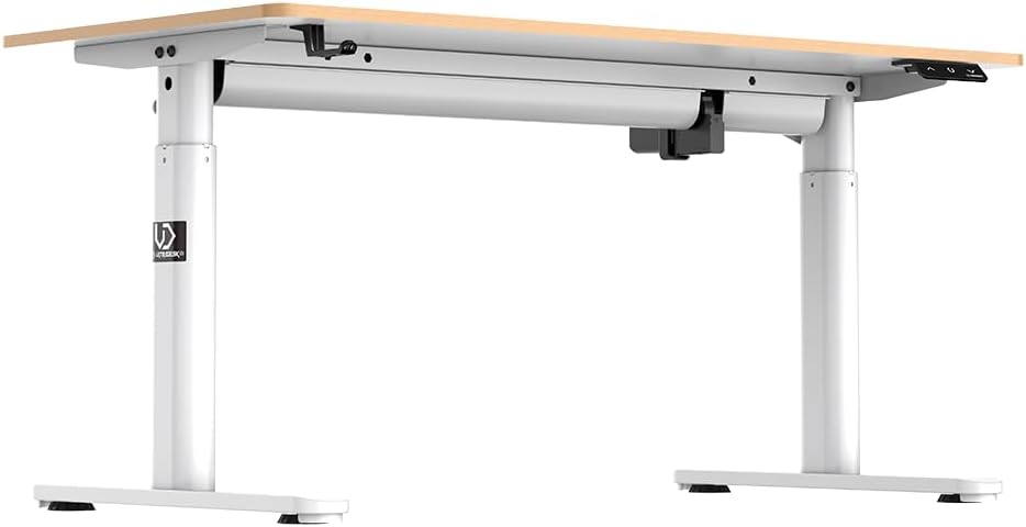 ULTRADESK - Pulsar Kinderschreibtisch Höhenverstellbar - Höhenverstellbarer Schreibtisch - 120x60x55-81cm - Computertisch für 2 Monitore - für Kinderzimmer, Jugendzimmer - Weiß