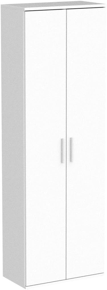 mokebo Mehrzweckschrank Besenschrank (60x180 cm) 'Der Lange' Made in Germany aus Holz auch als Haushaltsschrank Putzschrank Vorratsschrank Flurschrank Weiß
