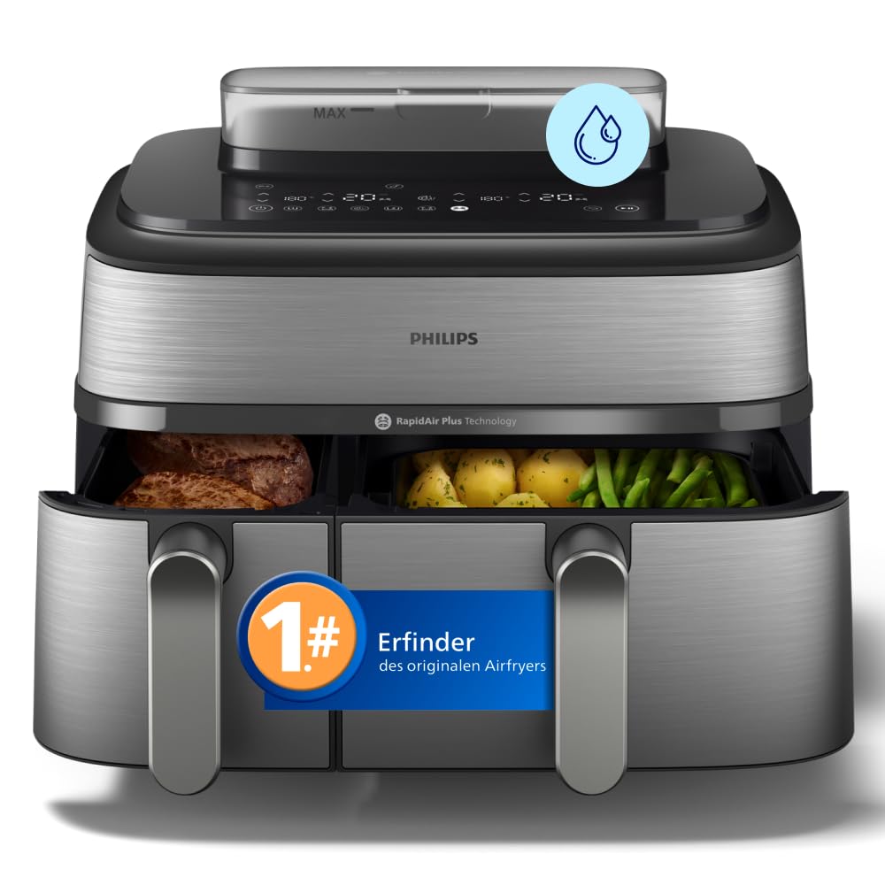 Philips Steam Airfryer 5000 Heißluftfritteuse, Schwarz, 9 L