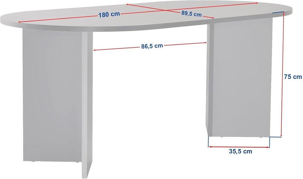 Moderner Esstisch, 180 x 90 x 75 cm, Travertine & Walnuss-Farben | 100% melaminbeschichtete Spanplatte, 25 mm Stärke | stilvolles & langlebiges Design, perfekt für zeitgemäße Essbereiche