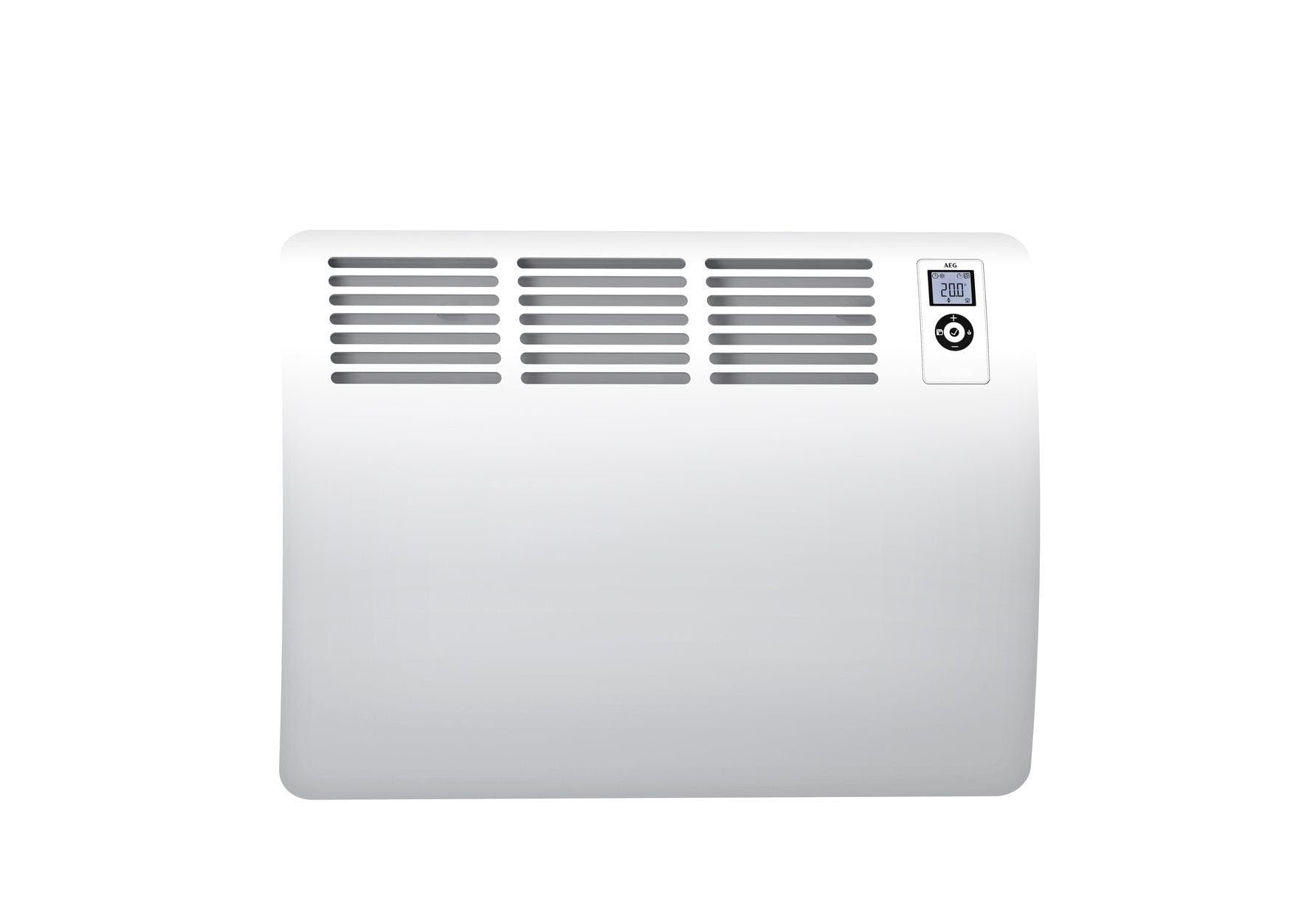 AEG Wandkonvektor WKL 1505 für ca. 15 m², 1500 W, 5-30 °C, wandhängend, LC-Display, Wochentimer, Metall, Ökodesign 2018, 236534