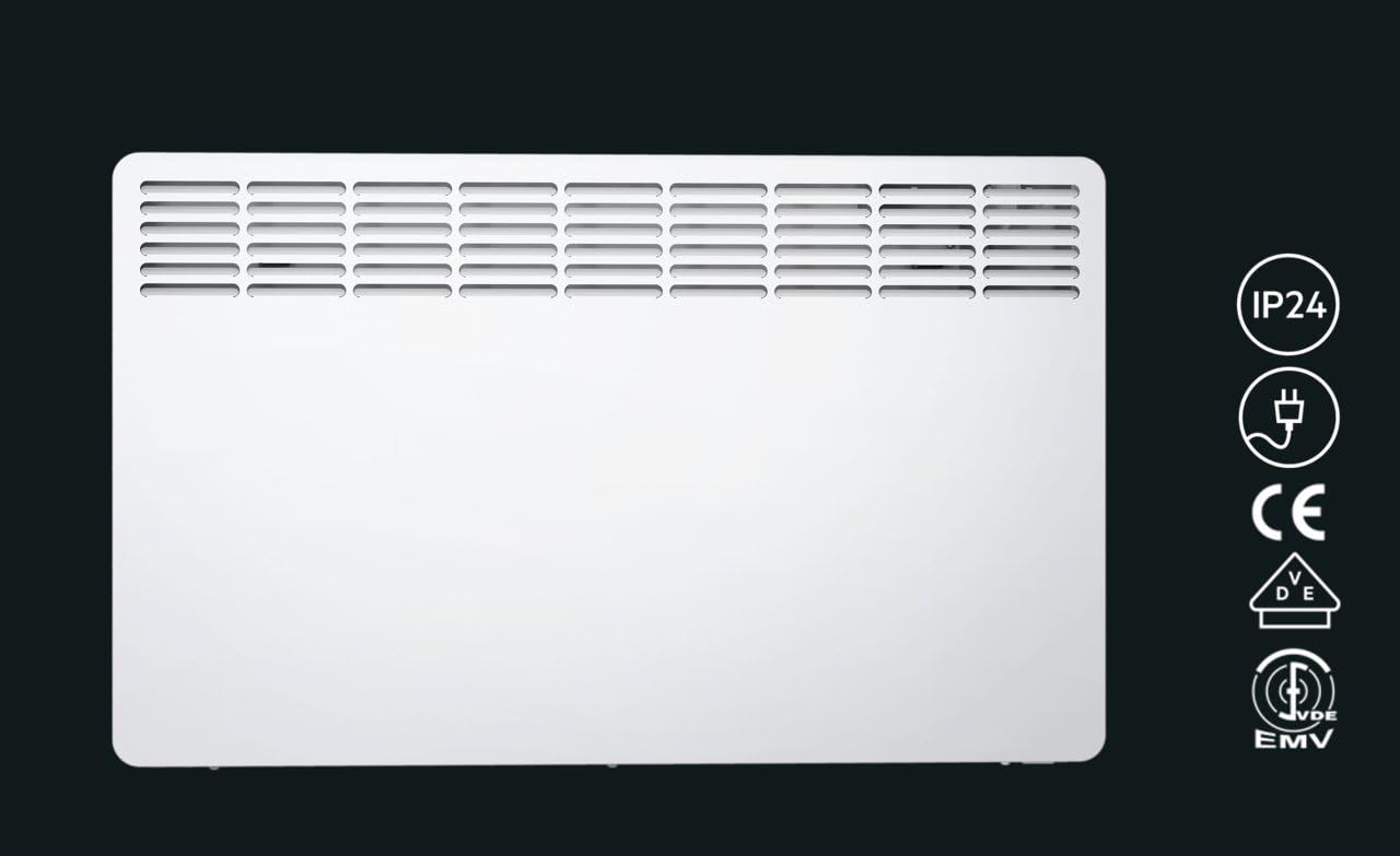 AEG Wandkonvektor WKL 1505 für ca. 15 m², 1500 W, 5-30 °C, wandhängend, LC-Display, Wochentimer, Metall, Ökodesign 2018, 236534