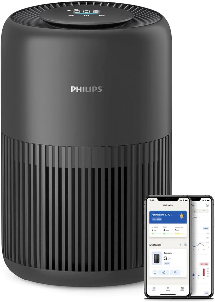 Philips Luftreiniger 900 Serie mit App, Schwarz, für Räume bis 65 m²