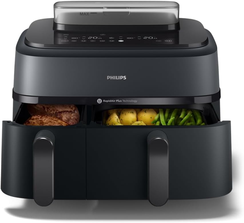Philips Steam Airfryer 5000 Heißluftfritteuse, Schwarz, 9 L