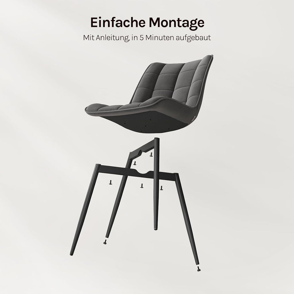 WOLTU Esszimmerstühle 4er Set, Küchenstühle gepolstert mit Rückenlehne