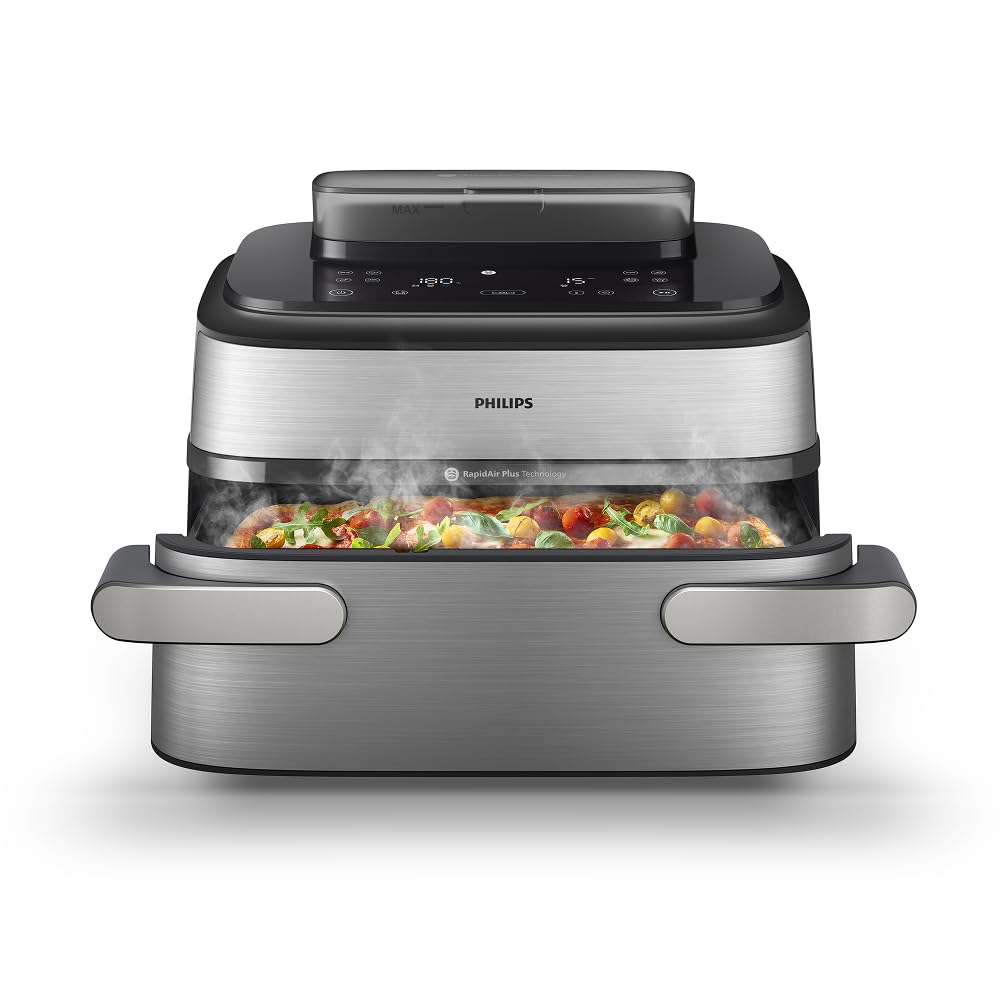 Philips Steam Airfryer 5000 Heißluftfritteuse, Schwarz, 9 L