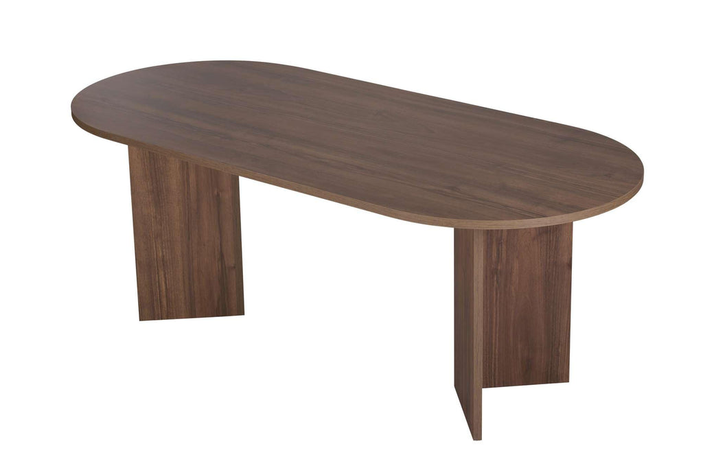 Moderner Esstisch, 180 x 90 x 75 cm, Travertine & Walnuss-Farben | 100% melaminbeschichtete Spanplatte, 25 mm Stärke | stilvolles & langlebiges Design, perfekt für zeitgemäße Essbereiche