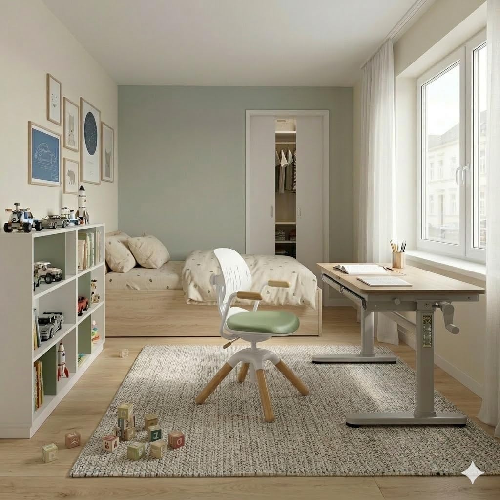 HOKO Kinderschreibtisch höhenverstellbar für Kinder ab 6 Jahren, 120x60 cm