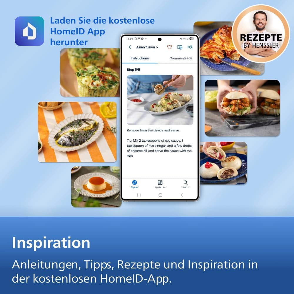 Philips Stacked Airfryer 4000 Serie Heißluftfritteuse, Schwarz/Grau, 10 L
