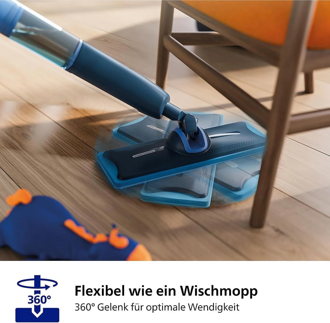 Philips OneUp 5000 Elektrischer Wischmopp, Blau, 2X sauberere Böden