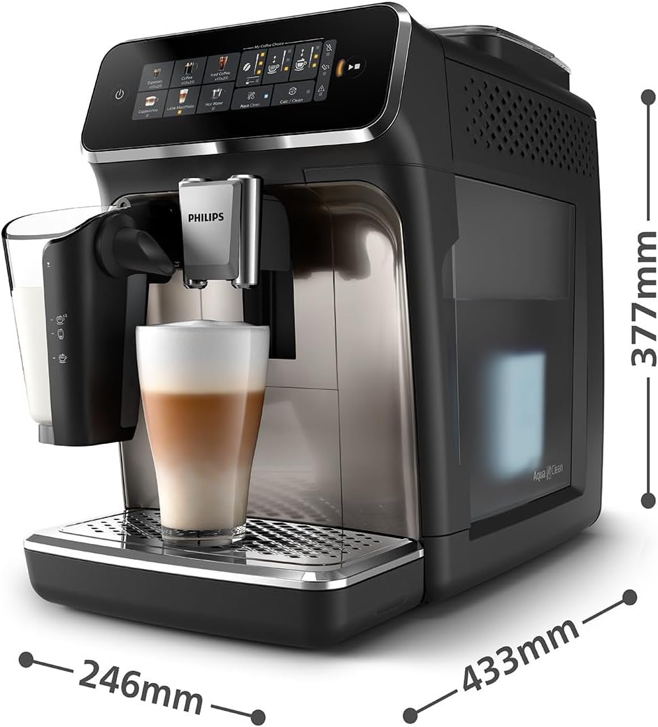 PHILIPS Kaffeevollautomat LatteGo 3300 Serie, Chrom, 6 Spezialitäten