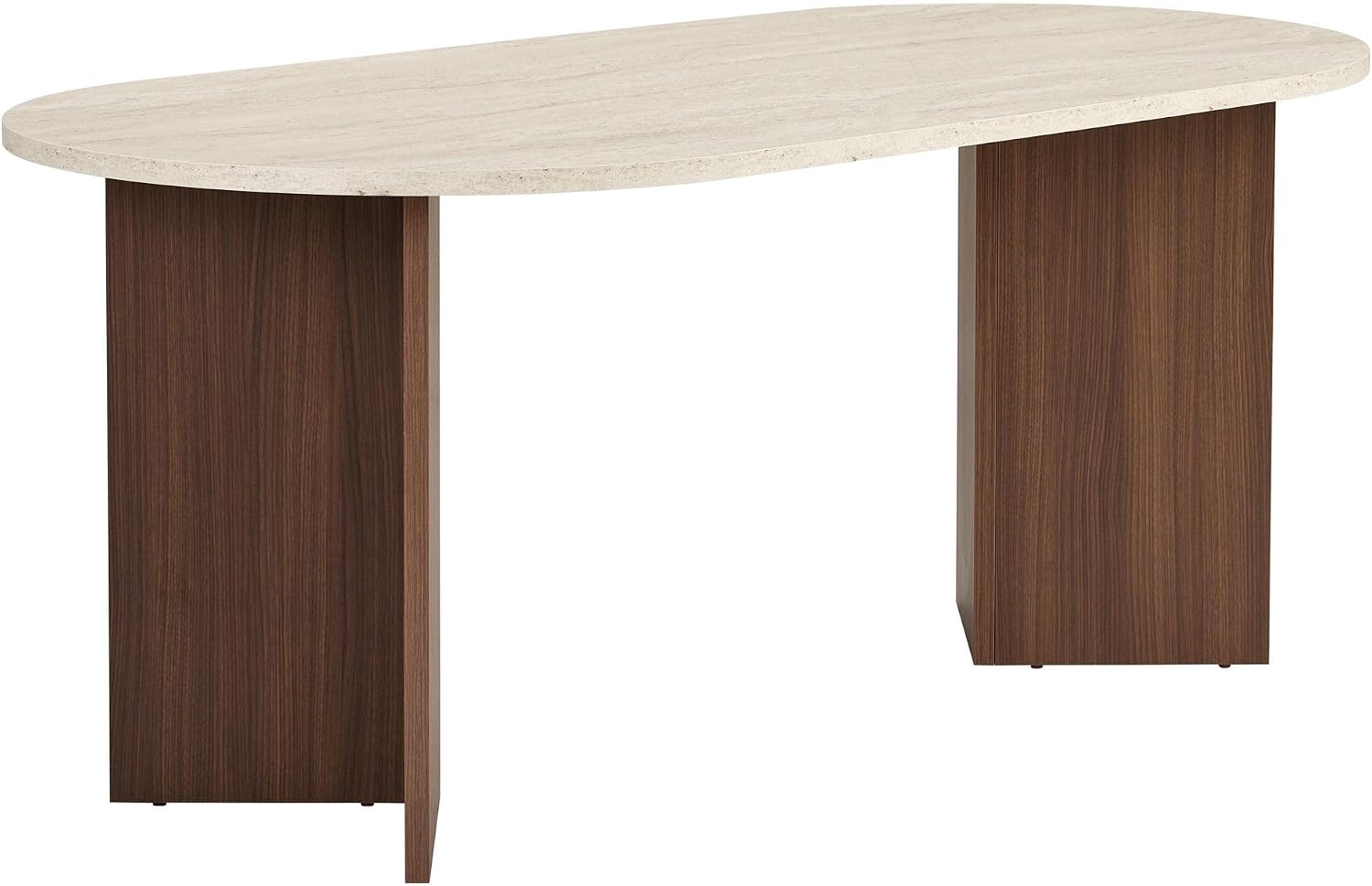 Moderner Esstisch, 180 x 90 x 75 cm, Travertine & Walnuss-Farben | 100% melaminbeschichtete Spanplatte, 25 mm Stärke | stilvolles & langlebiges Design, perfekt für zeitgemäße Essbereiche
