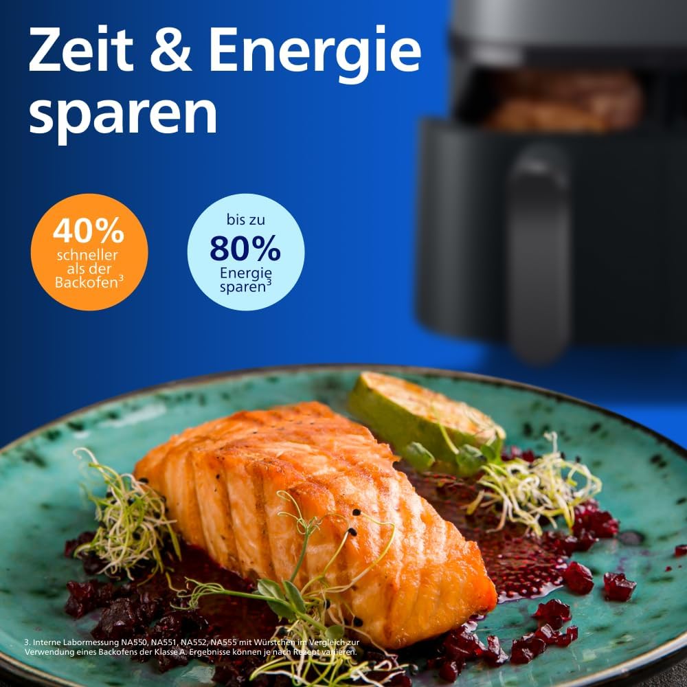 Philips Steam Airfryer 5000 Heißluftfritteuse, Schwarz, 9 L