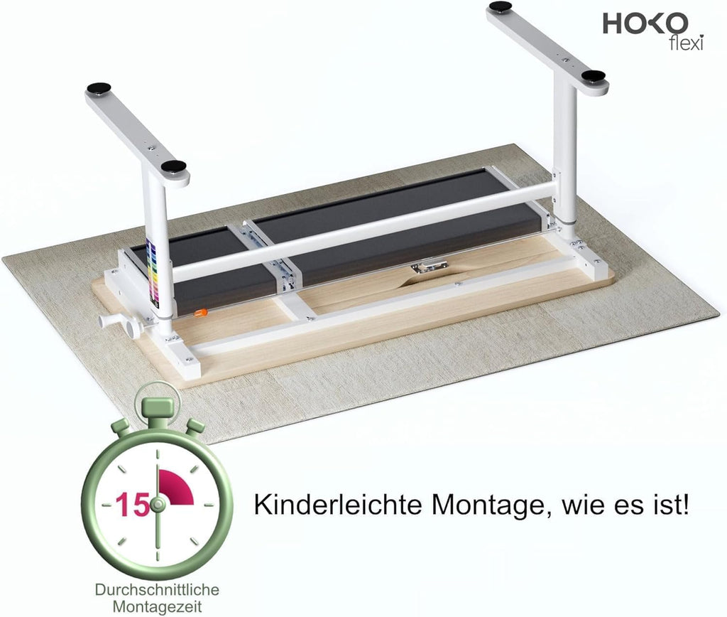 HOKO Kinderschreibtisch höhenverstellbar für Kinder ab 6 Jahren, 120x60 cm