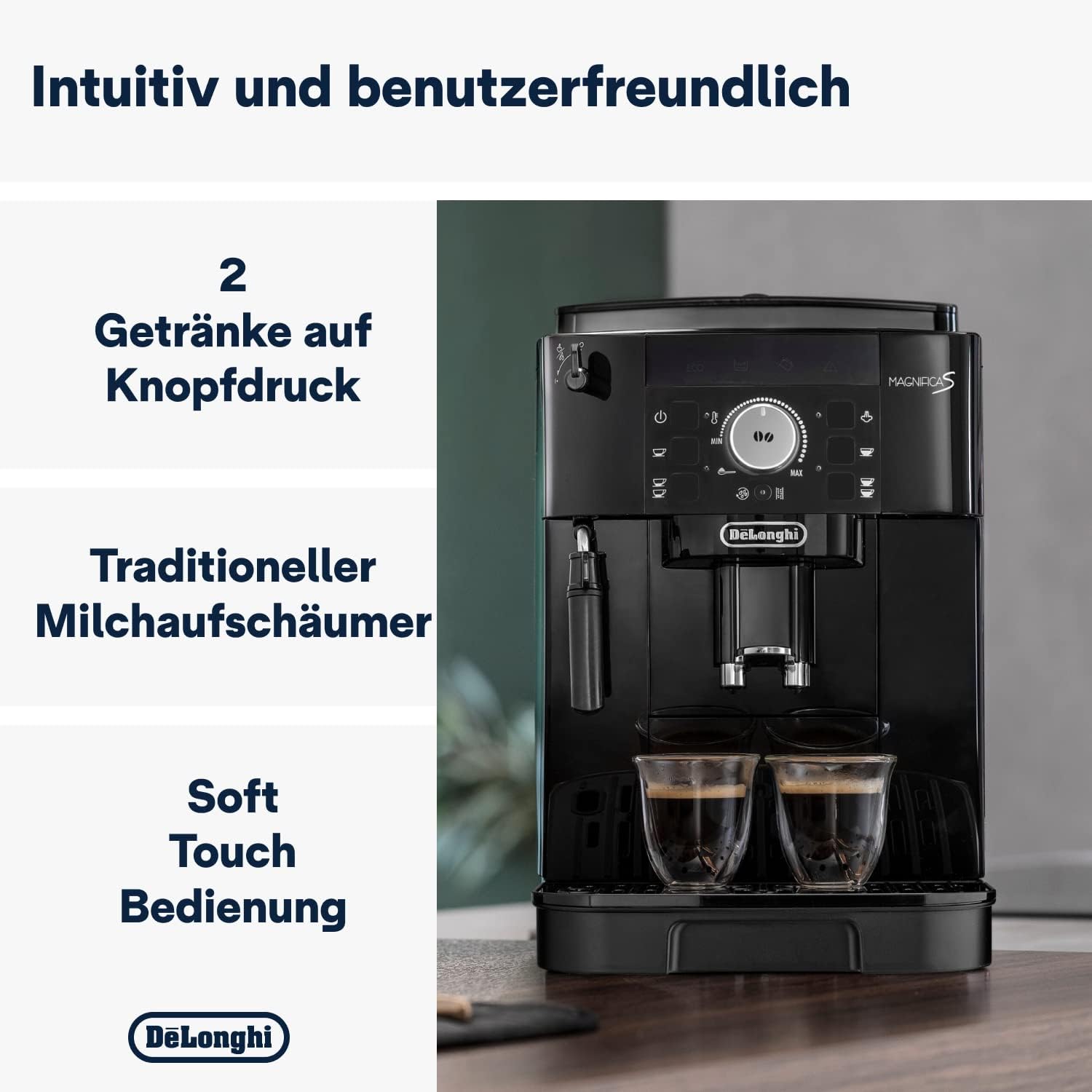 De'Longhi Magnifica S - Kaffeevollautomat 2 Getränke Schwarz