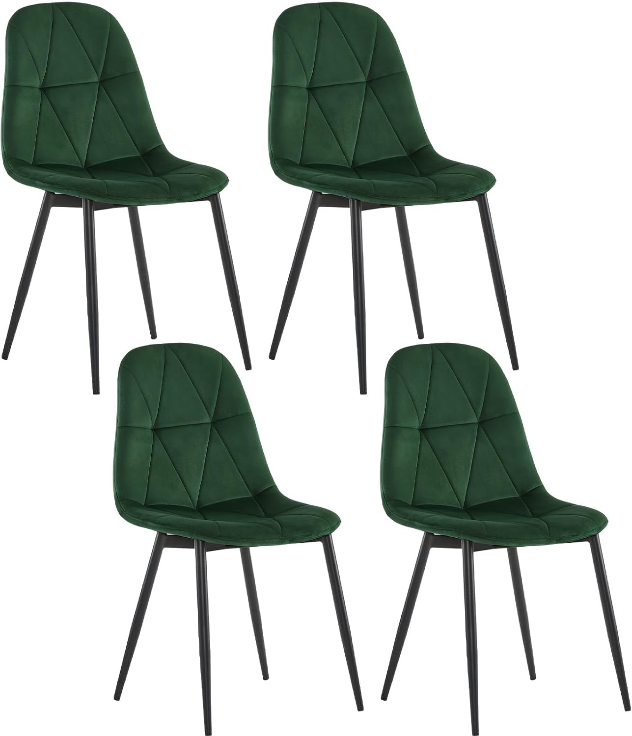 Lestarain Esszimmerstühle 4er Set Samt Dunkelgrün