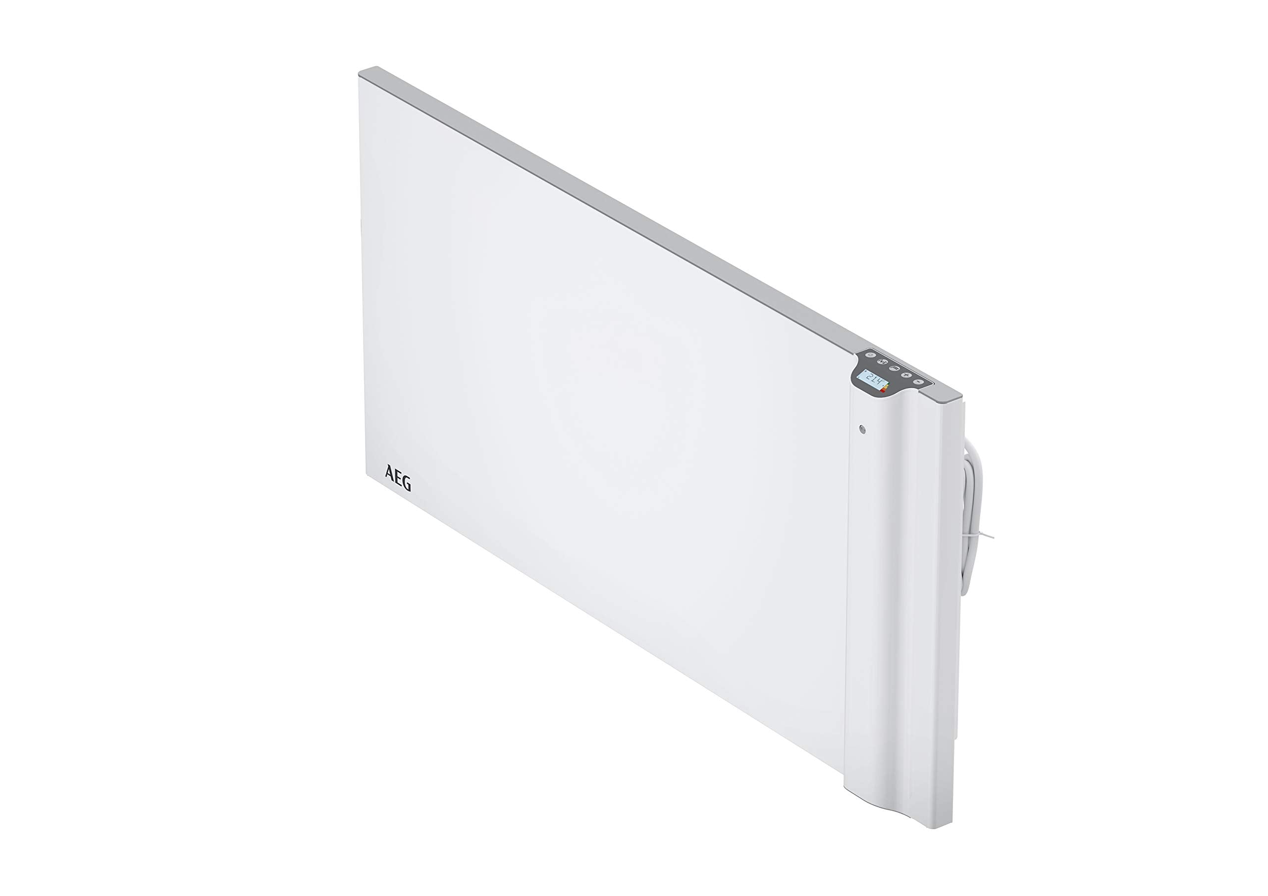 AEG Wandkonvektor WKL 1505 für ca. 15 m², 1500 W, 5-30 °C, wandhängend, LC-Display, Wochentimer, Metall, Ökodesign 2018, 236534