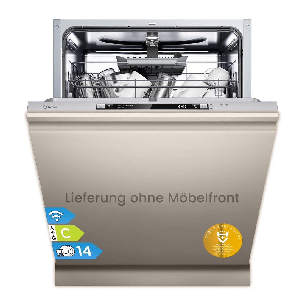 Midea Geschirrspüler Unterbau 60cm Spülmaschine Einbau 14 Maßgedecke EEK C