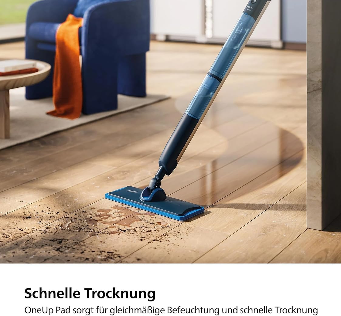 Philips OneUp 5000 Elektrischer Wischmopp, Blau, 2X sauberere Böden