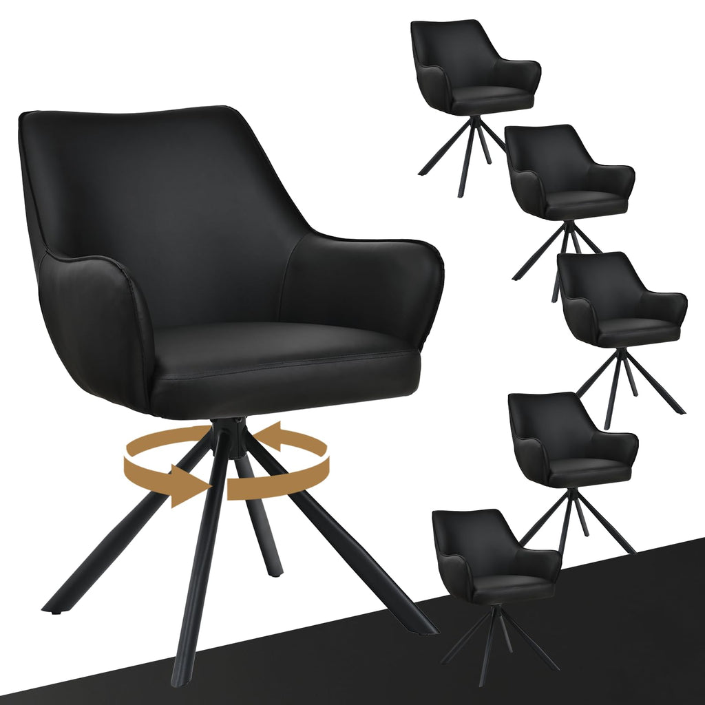 Esszimmerstühle Drehbar 4er Set mit Armlehne, gepolsterte Esszimmerstuhl mit hoher Rückenlehne für Esszimmer & Wohnzimmer, Büro, Beige1