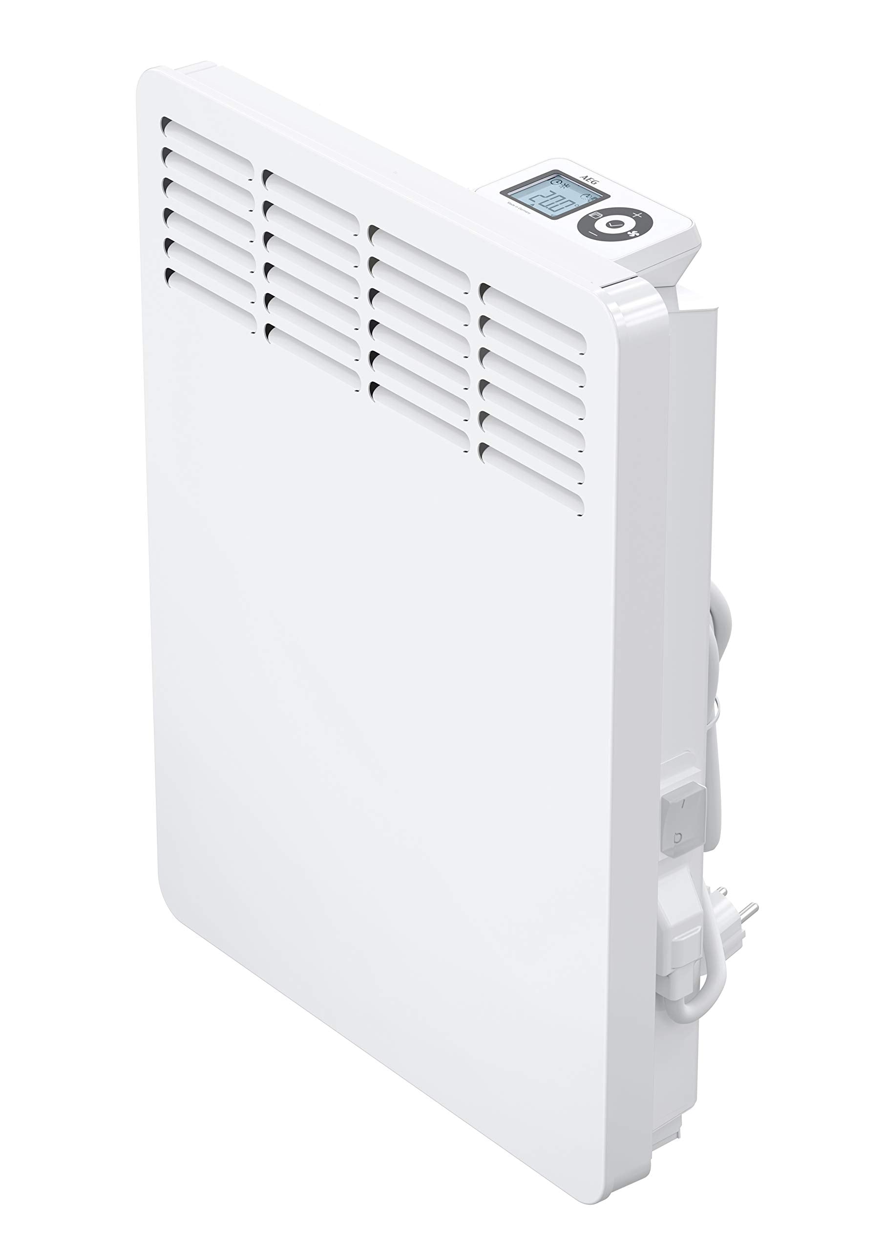 AEG Wandkonvektor WKL 1505 für ca. 15 m², 1500 W, 5-30 °C, wandhängend, LC-Display, Wochentimer, Metall, Ökodesign 2018, 236534