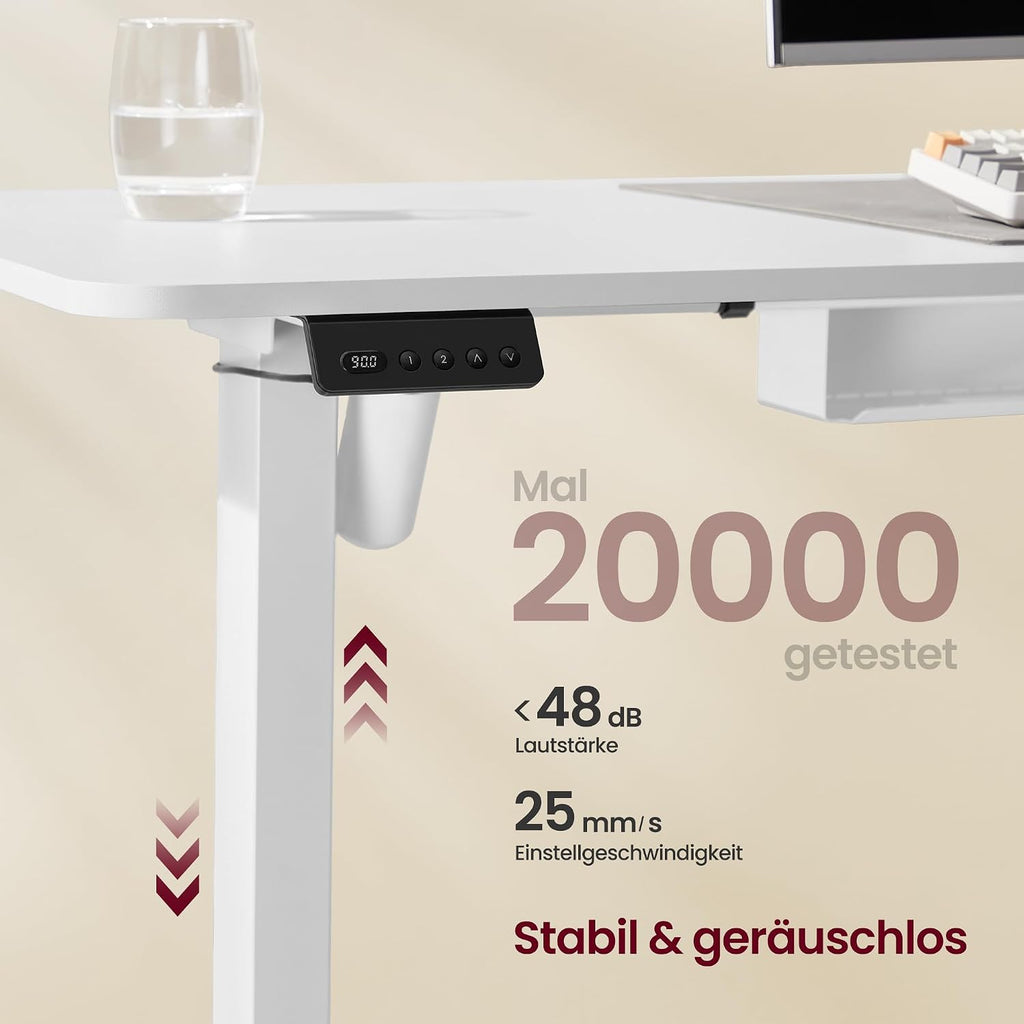 VASAGLE Höhenverstellbarer Schreibtisch, L-förmiger Eckschreibtisch