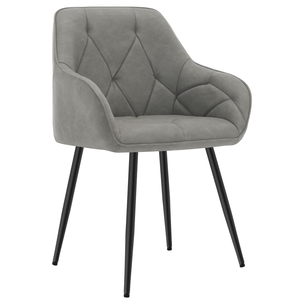 WOLTU Esszimmerstühle 4er Set, für Esszimmer Wohnzimmer, ergonomische Küchenstühle gepolstert mit Armlehnen, Metallbeinen, Sitzfläche aus Vintage-Kunstleder,Dunkelbraun