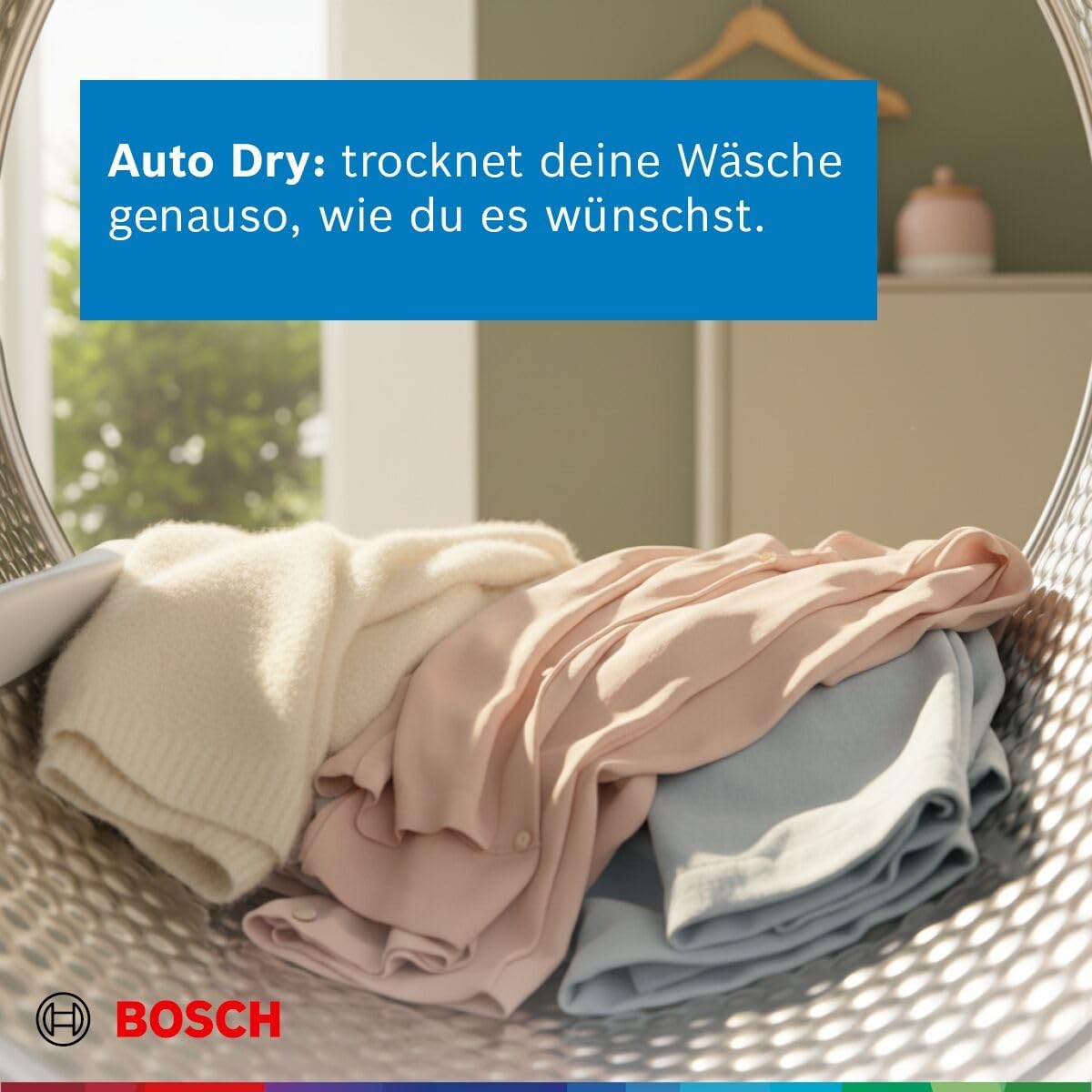 Bosch WQG235D00, Stiftung Warentest GUT (2,2)*, Serie 6, Wärmepumpentrockner 8 kg, Schneller getrocknete Wäsche, Auto Dry, Option Halbe Beladung, Sensitive Drying-System, Selbstreinigender Kondensator