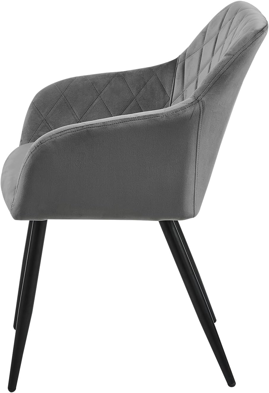 CLIPOP Esszimmerstühle 2er Set, Küchenstühle Grau Samtstoff stühle Polsterstühle mit Armlehne Metallbeine Polstersessel Stühle für Esszimmer Küche (2, Samt Grau)
