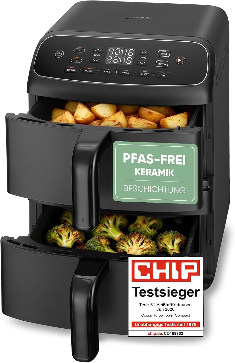 Cosori Airfryer, neue Generation 2026, exklusive TurboBlaze-Tech, 8,6 L
