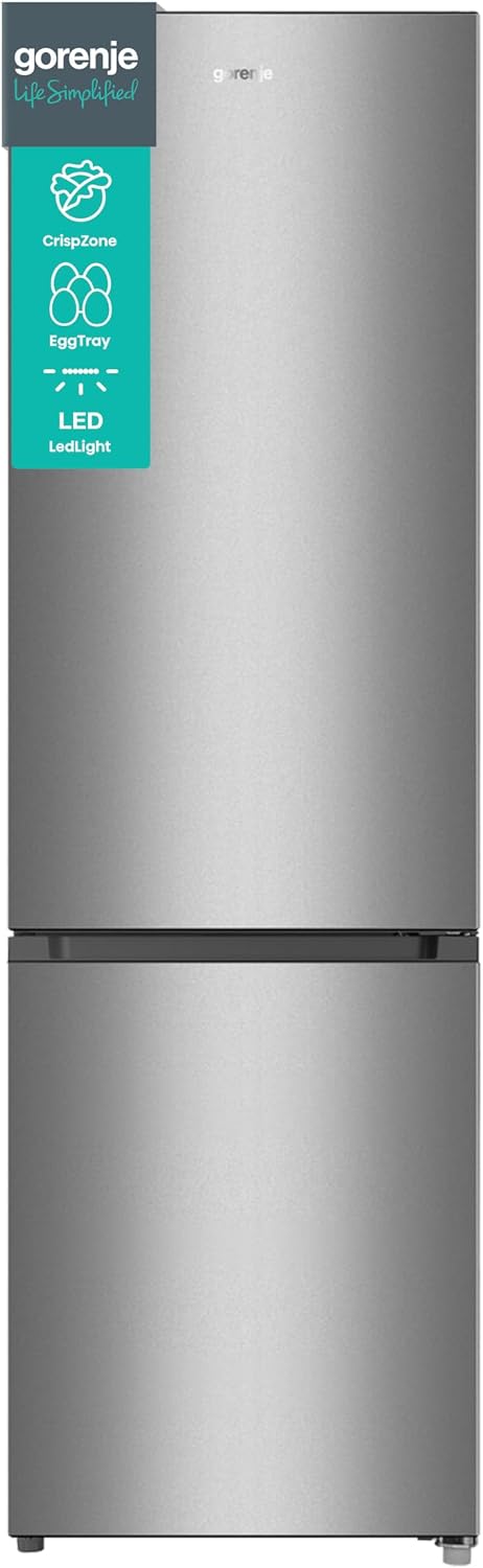 Gorenje RK 4182 PS4 Kühl-Gefrier-Kombination/ Höhe 180 cm/ Kühlen 198 L/ Gefrieren 66 L/ Gemüsefach/ 39dB/ LED Beleuchtung/ HxBxT: 180 x 55 x 55,7 cm / Grau