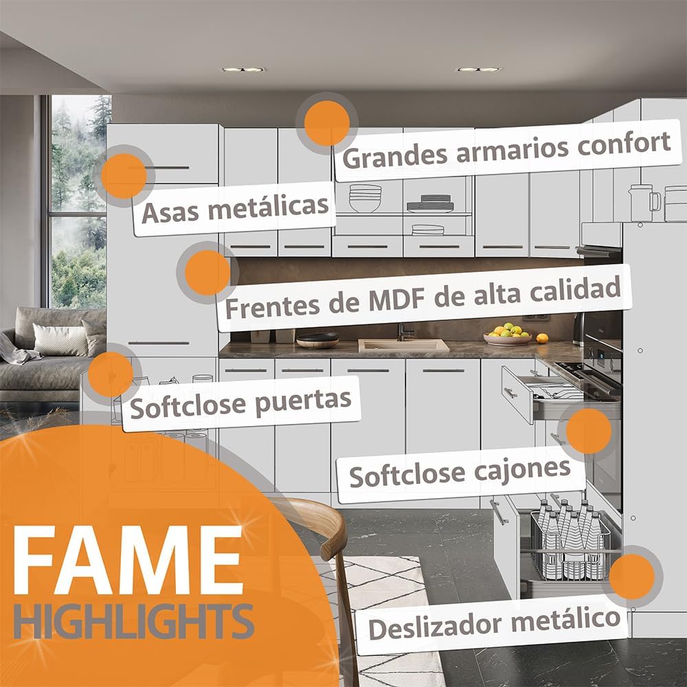 Vicco Hängeschrank Fame-Line, Weiß Hochglanz, 60 cm
