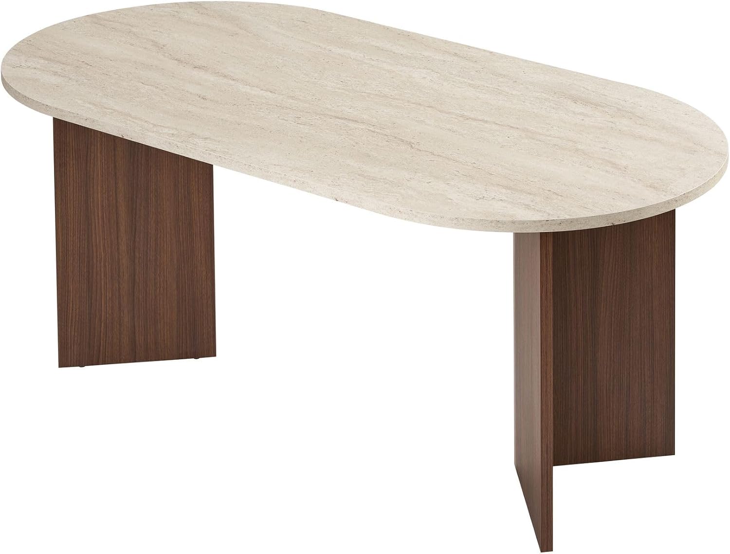 Moderner Esstisch, 180 x 90 x 75 cm, Travertine & Walnuss-Farben | 100% melaminbeschichtete Spanplatte, 25 mm Stärke | stilvolles & langlebiges Design, perfekt für zeitgemäße Essbereiche