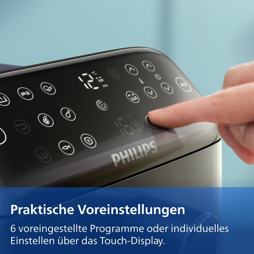 Philips Stacked Airfryer 4000 Serie Heißluftfritteuse, Schwarz/Grau, 10 L