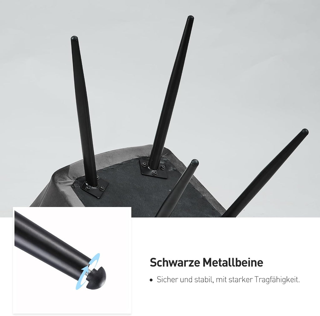 CLIPOP Esszimmerstühle 2er Set, Küchenstühle Grau Samtstoff stühle Polsterstühle mit Armlehne Metallbeine Polstersessel Stühle für Esszimmer Küche (2, Samt Grau)