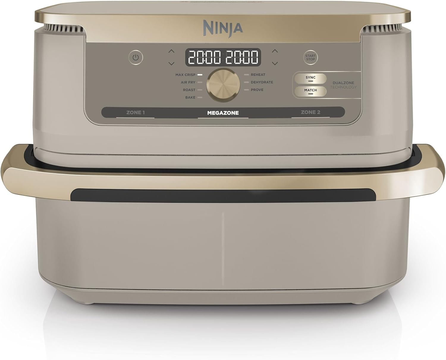 Ninja Foodi FlexDrawer Heißluftfritteuse, Dual Zone, Stone Gold AF500EUSD
