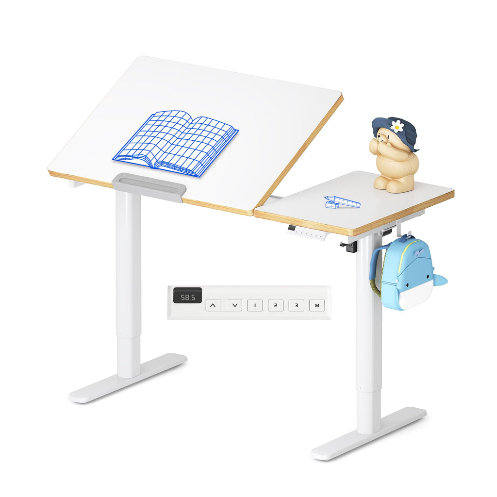 FLEXISPOT Kinderschreibtisch höhenverstellbar elektrisch 110 × 52 cm, Weiß