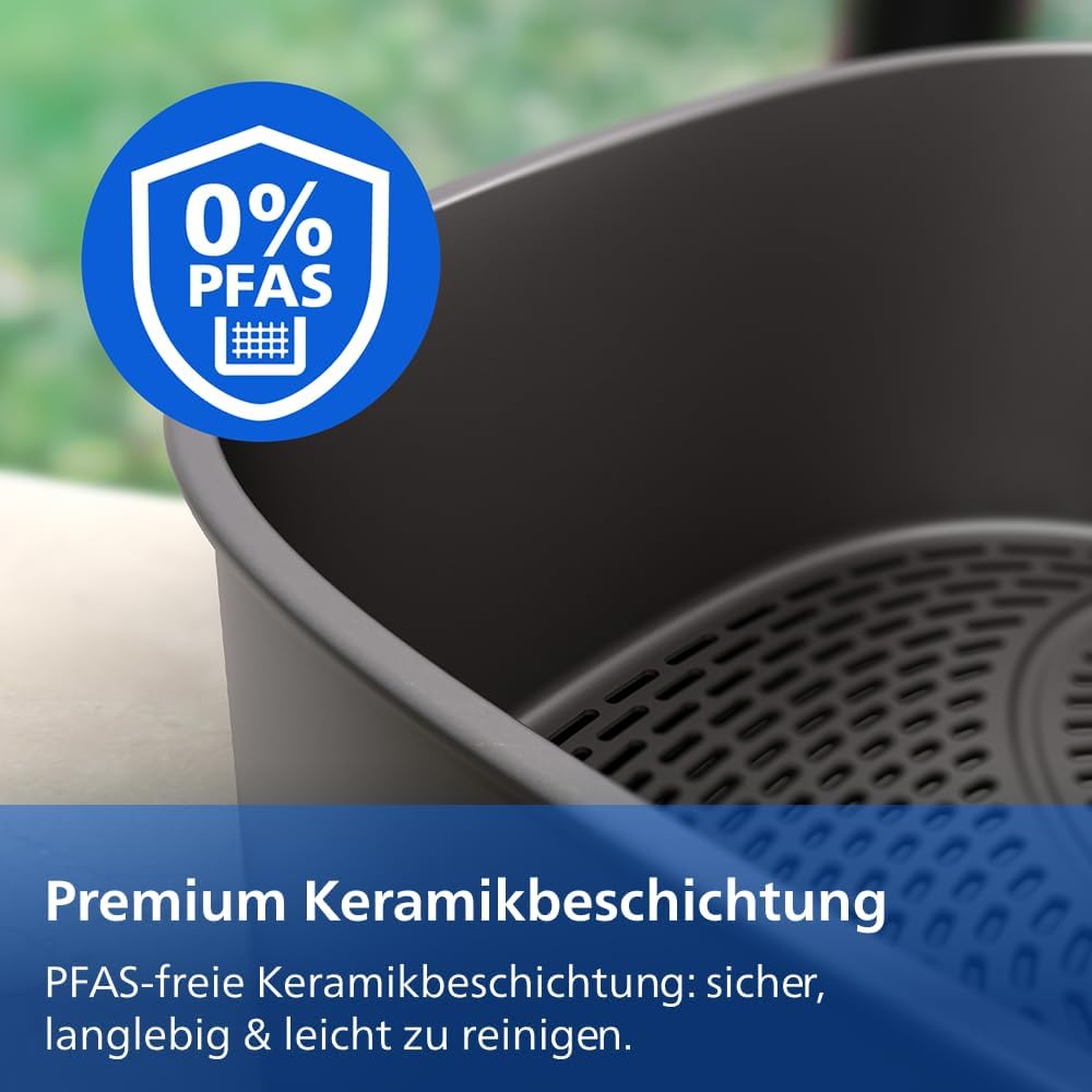 Philips Stacked Airfryer 4000 Serie Heißluftfritteuse, Schwarz/Grau, 10 L