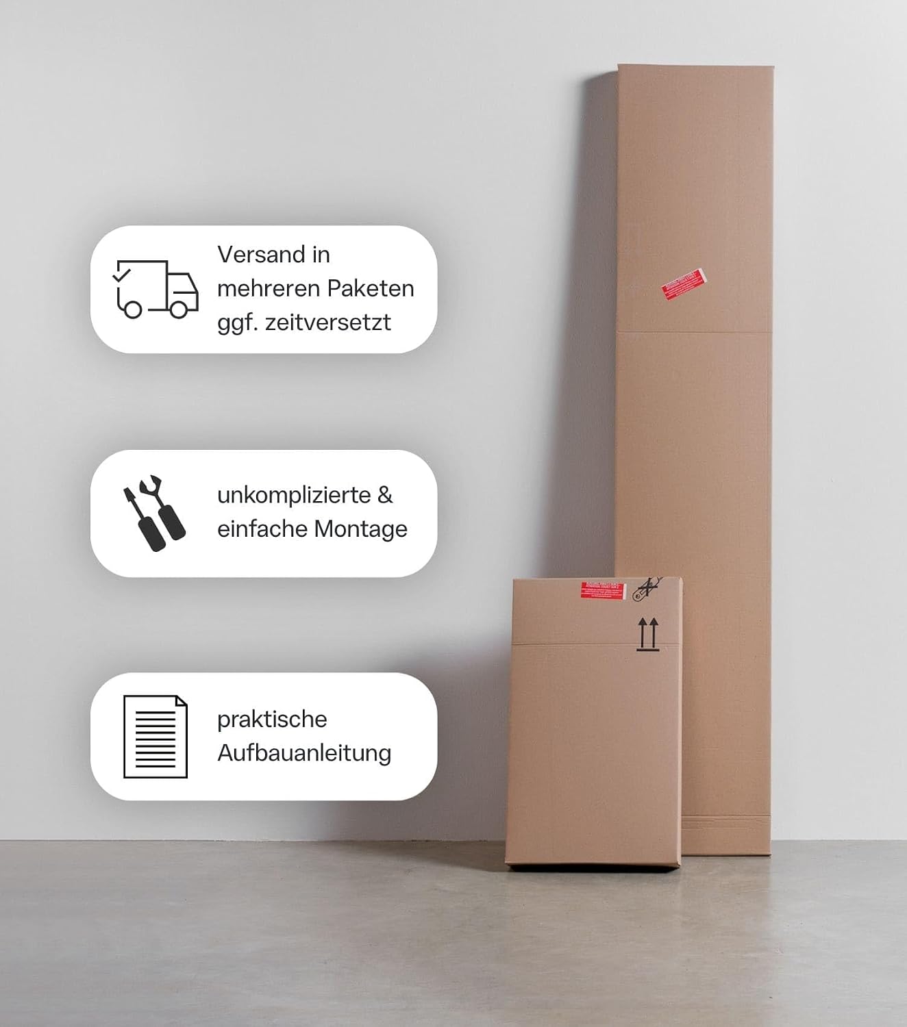 mokebo Mehrzweckschrank Besenschrank (60x180 cm) 'Der Lange' Made in Germany aus Holz auch als Haushaltsschrank Putzschrank Vorratsschrank Flurschrank Weiß