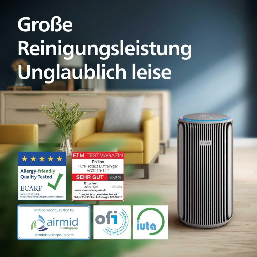 Philips Luftreiniger PureProtect 3200 Serie, Beige, für Räume bis 130 m²