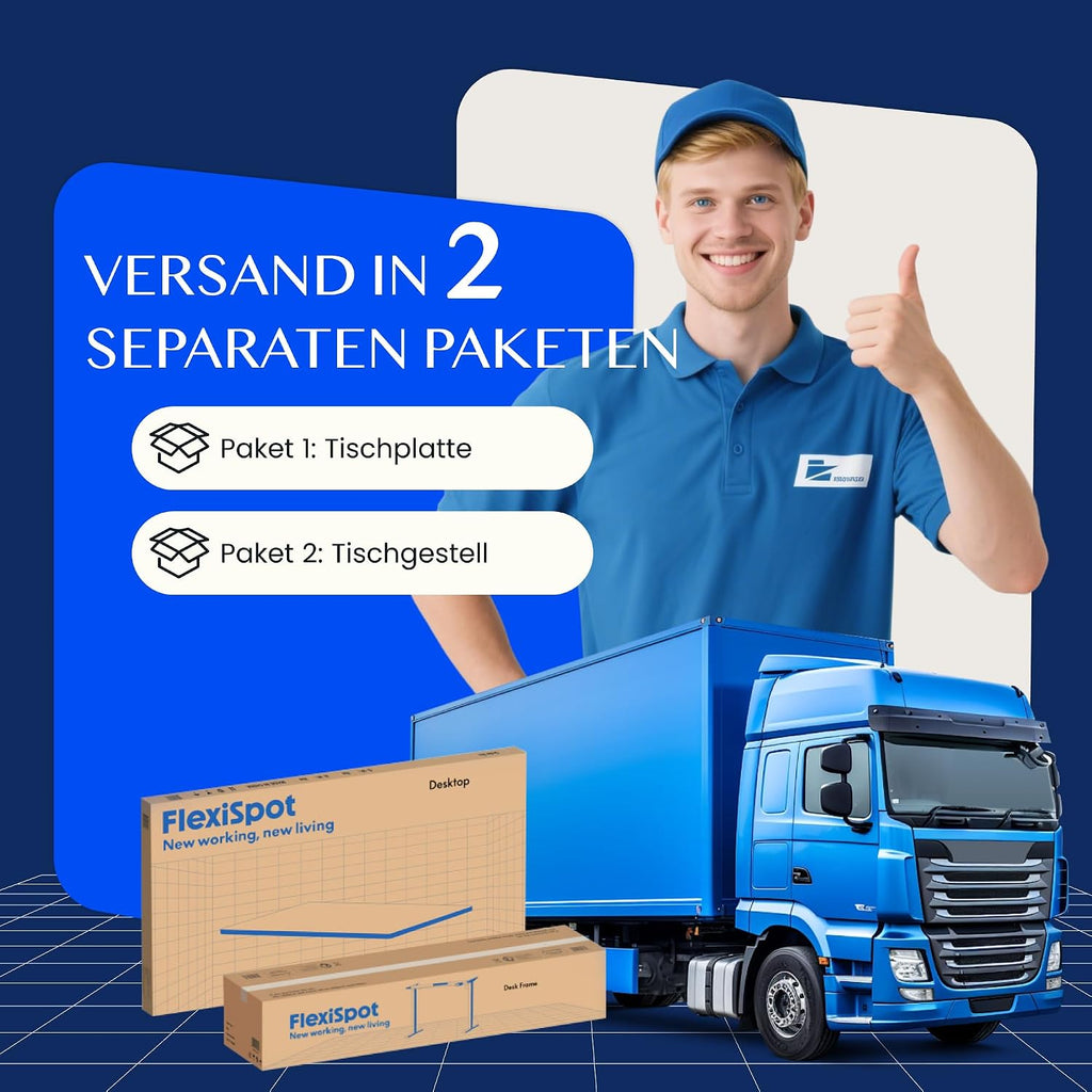 FLEXISPOT Höhenverstellbarer Schreibtisch elektrisch, Doppelmotor 160x80 cm