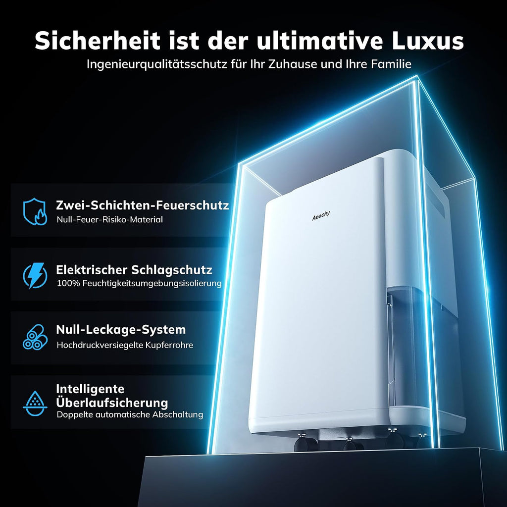 AEOCKY 25L/Tag Luftentfeuchter elektrisch, kompakt, Dauerablauf