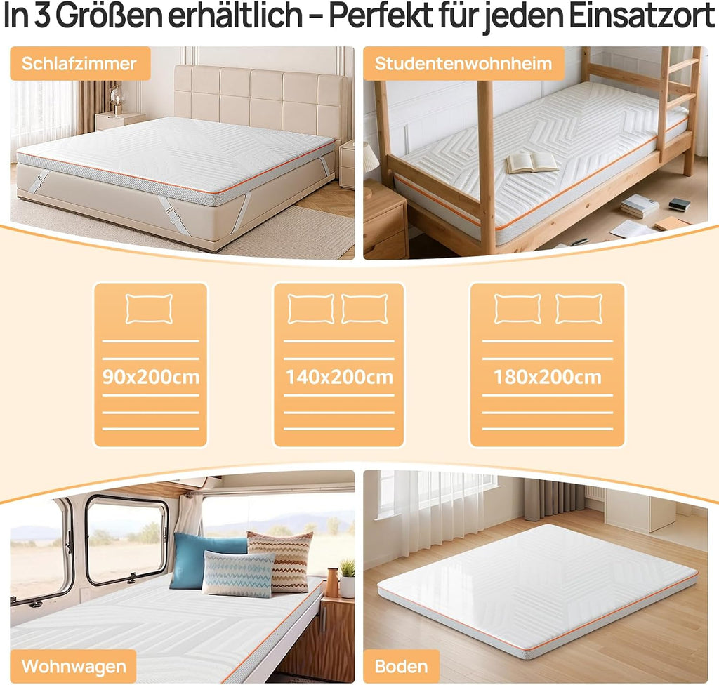 MULISOFT Topper 180x200cm H3/H4, Extra Dicker 7,5 cm Gel Memory Schaum