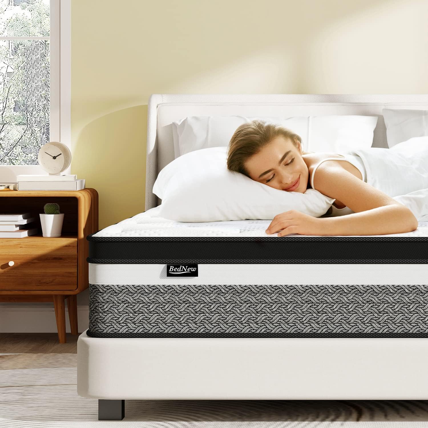 Matratze 180 x 200cm, Federkernmatratze H3 Höhe 31cm 7-Zonen Orthopädische Taschenfederkernmatratze mit Comfort Memory-Schaum Schicht