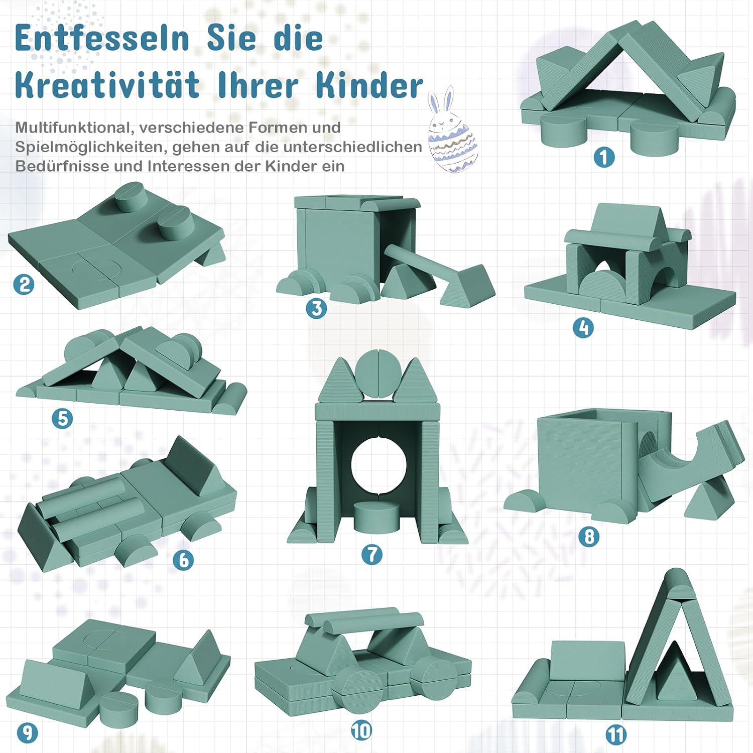 MAMIZO Spielsofa Cord, Kindersofa-Bausteine,Spielsofa für Kinder Oeko-TEX