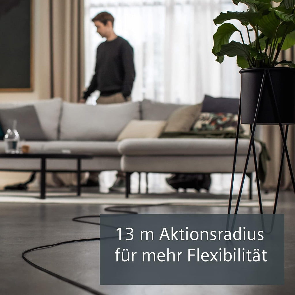 Siemens Staubsauger mit Beutel Q5.0 extreme silencePower VSQ5X1230, ideal für Allergiker, Hygiene-Filter, starke Saugleistung, Bodendüse für Parkett, Teppich, Fliesen, langes Kabel, 850 W, schwarz