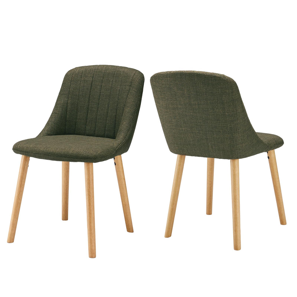 Esszimmerstühle Beige 4er Set Holzbeine Polsterstuhl Küchenstuhl aus Polyester Stühle Esszimmer Wohnzimmerstuhl für Esszimmer Küche Büro
